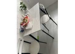 Деревянный стол Барон О 180 х 90 белая пленка шагрень / черный фото покупателя 50