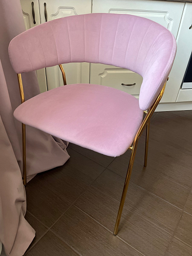 Стул на металлокаркасе Kamelia голубой / голубой / золотой фото покупателя 91