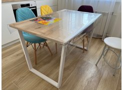 Деревянный стол Барон О 200 х 90 черная пленка шагрень / белый фото покупателя 4