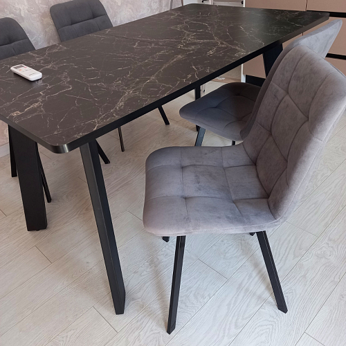 Стул на металлокаркасе Чилли К темно-серый (velutto 32) / черный фото покупателя 325