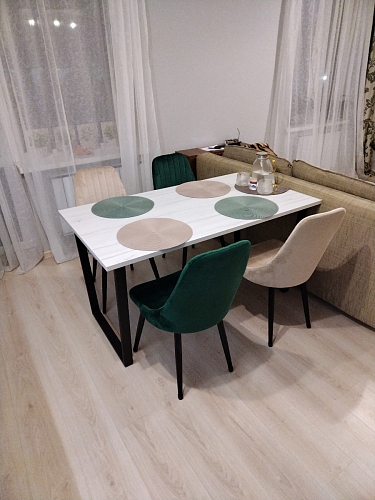 Деревянный стол Лота Лофт 140х80 дуб крафт табачный / черный матовый фото покупателя 524