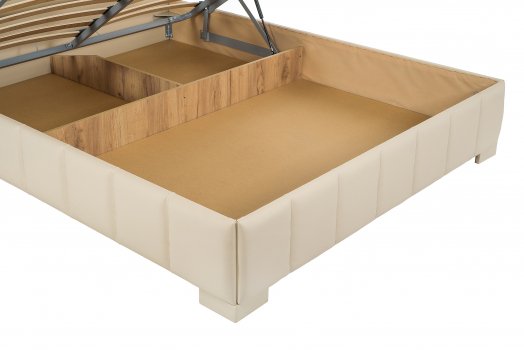 Кровать двуспальная №246 с ПМ 160 х 200 см МК 52 слоновая кость