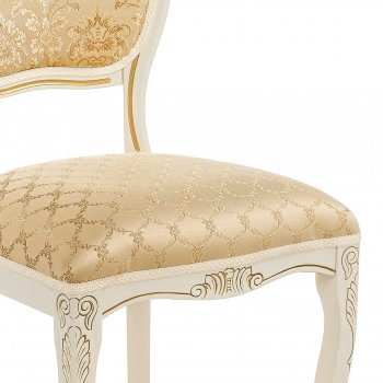 Деревянный стул Лауро патина золото / бежевый тесьма 11