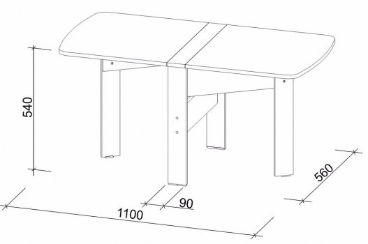 Стол-книжка СтК6 венге высота 54 см