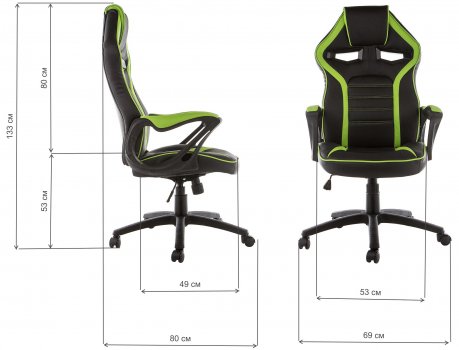 Компьютерное кресло Monza черное / зеленое