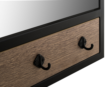 Настенная вешалка Персей дуб велингтон / черный матовый