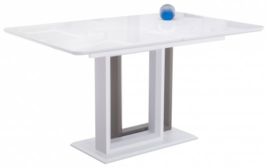 Стол на тумбе Санса 140 белый / белая шагрень