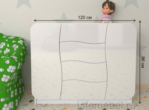 Комод Мебелеф - 38 белый / белоснежный глянец