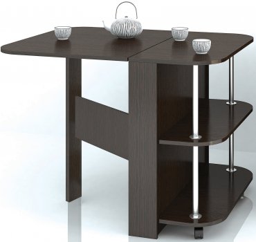 Стол-книжка с полками венге