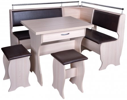 Кухонный уголок Елена-5 дуб / кожзам коричневый