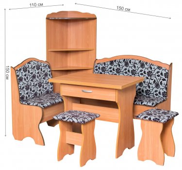 Кухонный уголок Елена-2 ольха / ткань